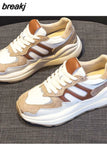 Size 35-40 Women Sneakers Ins Fashion Platform High Heels Shoes Woman Real Leather 2023 Spring Casual Lady