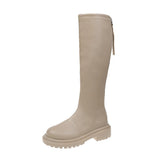 2023 New Fashion Casual Knight Boots High Tube Medium Heel Motorcycle Boots A