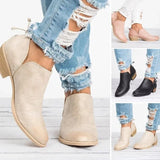 Breakj Size Wish New Casual Women's Shoes After Zipper Short Barrel Martin