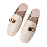 Breakj Half Slippers Women Wear Spring And Autumn New Flat Cool Drag Without A Back And Lazy Mule Shoes Size
