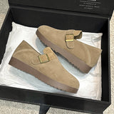 Breakj Shoes Women's All-Inclusive 2025 New Buckle Lazy Shoes Bean Shoes Breathable Spring