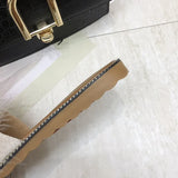 whit fur slippers Summer shoes women Fashion Sweet Open toe flat Slides Slip-On home Slipper comfortable platform flip
