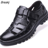 Summer Genuine Leather Sandals Men Shoes Mens Sandals Soft Casual Shoes Cow Leather Brand Footwear