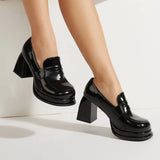 Korean Version Of Mary Jane Women's Shoes With Round Head Thick And Retro Happy Women's Shoes