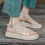 Platform Sandals Women 2022 Summer Square Toes Shoes Female Chunky Sole Ankle Strap Sandals Sandals Women Zapatos De