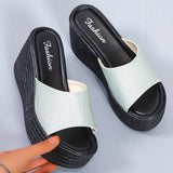 Platform Wedges Women's Slippers Summer 2024 Open Toe High Heeled Sandals Woman Casual Plus Size Outdoor Beach Shoes