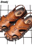 new Baotou cross border large men's Handmade casual sandals non slip outdoor beach vacation dual purpose