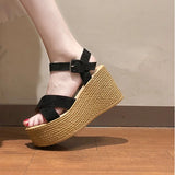 Sandals Women Summer Fashion Casual Wedge Open Toe Platforms Peep Toe Sandals High Heel Shoes Drop