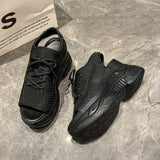 Breakj Spring And Summer New Slope Hedley Women's Thick-Soled Flying Weaving With Fish Mouth Sports Sandals Fashion Casual Roman