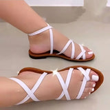 Asia Large-Size Flat-Bottomed Toes Sandals Women's Summer Foot Rings Tied With Velvet Beach Cool