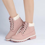 Boots For Women 2021 New Brand Snow Boots Fashion Warm Winter Boots Women Solid Square Heel Shoes Woman Plus Size