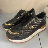 Women 2023 Autumn Wedges Lace-Up Sneakers Solid Color Sewing Platform Sport Style Vulcanized Shoes Casual Ladies Tennis