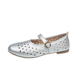 Breakj Hollow Mary Treasure Shoes Women 2025 Autumn Round Head Casual Button Button Single Shoe Trend Hit Female