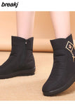 Women Boots Winter Shoes Platform Wedge Snow Boots Comfort Thick Plush Warm Ankle Boots Female Footwear Botas