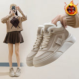 Breakj Winter Small White Shoes New Korean Version Ins Schoolgirls Heighten Board Shoes Casual Cotton Shoes
