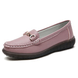 Breakj Metal Buckle Round Head Pedal Soft Base Shallow Mouth Fashionable Funle Shoes Female British Wind Flat Bottom Leisure Single