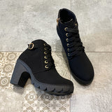 Breakj Round Head With Martin Boots French Retro And Ankle Short Boots Thick Background Anti-Slip Side Zipper Women's