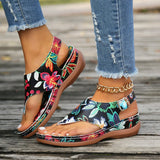 Breakj Word Sandals Women 2025 New National Style Embroidery Flowers After Stumbling Slopes And Sandals