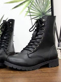 Women Boots British Style Classic Women Motorcycle Boots Punk Bandage Autumn Waterproof Shoes Bota Feminina