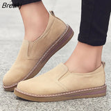 Women Flat Shoes Round Toe Slip on Oxford Shoes Woman Genuine Leather Pigskin Brogue Women Shoes Free Shipping