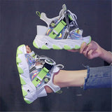 Chunky Platform Sandals Fashion Summer Mixed Colors 9cm Wedge Female Beach Shoes Sweet Campus Style Open Toe High