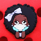Melanin PhD Shoe Charms Strong Nurse Doctor Cute Black Girl Shoe Accessories Decoration Fit Croc Jibz Kids Party Gifts