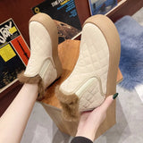 Women's Snow Boots Non-Slip Ladies Ankle Boots Sneakers Warm Thick Plush Boots Women Waterproof Flat Boots Botas