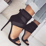 Heels Peep Toe Pumps Sexy White Black Red Ladies Pumps Shoes Women High Heel Pumps With Strap Wedding Shoes