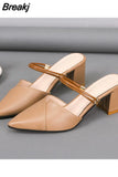 Women's Shoes on Sale 2023 New Mules Pumps Summer Fashion Pointed Toe Slingbacks Slipper Concise Party High Heels Ladies