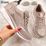Women Shoes Gold Sneakers Platform Trainers Women Shoes Casual Lace-Up Tenis Feminino Zapatos De Mujer Womens Sneakers