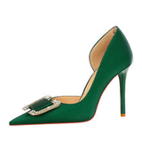 Breakj Sexy Nightclub Show Thin Side Hollow Out High-Heeled Shoes Women's Shoes Fine Heel Ultra High Heel Water Diamond Buckle Single