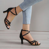 Size 43 High Heel Gladiator Sandal Women Ankle Cross Strap Summer Sandals Woman Open Toe Sandalias De Mujer Verano