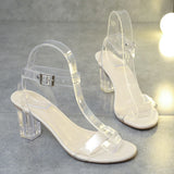 Trend Sandals for Women Jelly Crystal Heel Transparent Women's Sexy Transparent High Heels Summer Sandals High