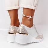 Spring Autumn Women Casual Walking Shoes Height Increasing Sport Wedge Shoes Air Cushion Comfortable Sneakers Zapatos De