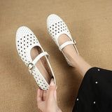 Breakj Hollow Ballet Mary Jane Shoes Women 2025 New Breathable Soft-Soled Sandals Flat Comfortable Single