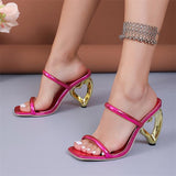 Special Heel Sandals Women 2024 Summer New Fashion High Heel Slippers Women