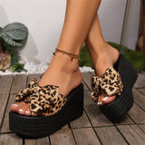Breakj Slope And Slippers Women 2025 Summer New Fashion Bow Pine Cake Thick Bottom Fish Mouth Cold Slippers