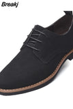 Men's Nubuck Leather Casual Shoes Multicolor Men's Leather Shoes Suede Fashion Trend Large Size Men's Single Shoes