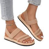 Breakj Women Wear The New Summer Flat Students Roman Sandals Women Round Head Breathable Soft Bottom Beach Sandals