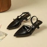 Breakj Fashion Beautiful High Heels New Solid Color Cross-Lace Fine Heel Shoes Korean Version Of The Empty Sandals Women's