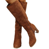 Breakj Size 2025 New Autumn And Winter Fashion Women's High-Heeled Long-Heeled Over-Knee Boots Thick Heel Thick Thick Thick Sand
