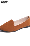 Women Ladies Slip On Flat Shoes Comfortable Casual Shoes Solid Fashion Loafers Female Pointed Toe Plain Flat Shoes Ballet