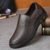 Men's Genuine Leather Shoes 38-46 Head Leather Soft Anti-slip Rubber Loafers Shoes Man Casual Real Leather