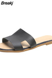 Women's Slippers High Quality Outdoor Fashion Flat Casual Sandals Classic Designer Leather Beach Slippers Women's Plus