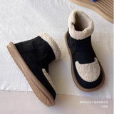 Version Of The New Soft Base Hair Outlet Zipper Short Boots Women Thick Bottom Plus Velvet Round Head Color Nude Boots