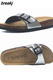 2023 New Fashion Summer Outside Cork Slipper Women Casual Beach Mixed Color Slides
