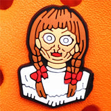 Shoe Buckle Charms PVC Scary Clown Skeleton Chainsaw Luminous Shoes Decorations fit Christmas Cosplay Party Kids
