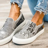 Breakj Women's Shoes New Flat-Bottomed Canvas Lazy Shoes Color Large-Size Leisure Single Shoes Lefu