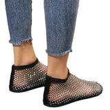 Breakj Summer New Fish Mouth Sandals Women Lace Sexy Mesh Sandals Large Size Water Drill Round Head Sandals