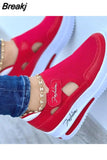 Women Casual Sports Shoes Vulcanized Leisure Sneakers Breathable Mesh Platform Shoes Designer Comfortable Ladies